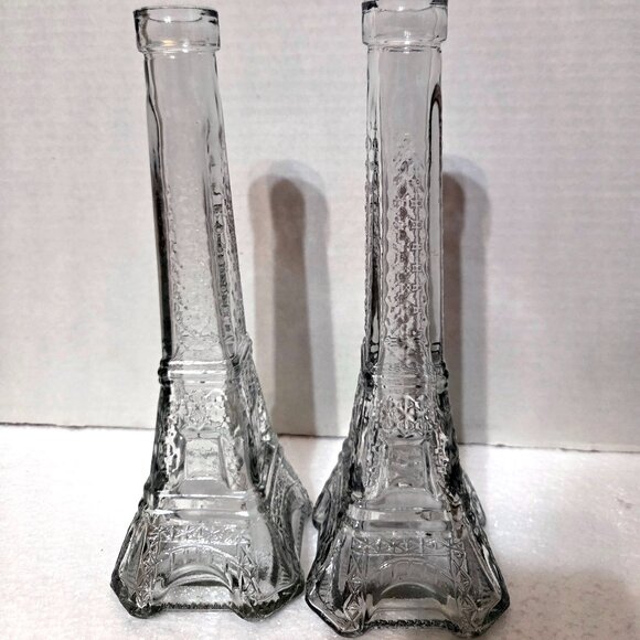 Two Eiffel Tower Decorative Glass Bottles,  Paris Decor, Bud Vase, Home Decor - Picture 6 of 10